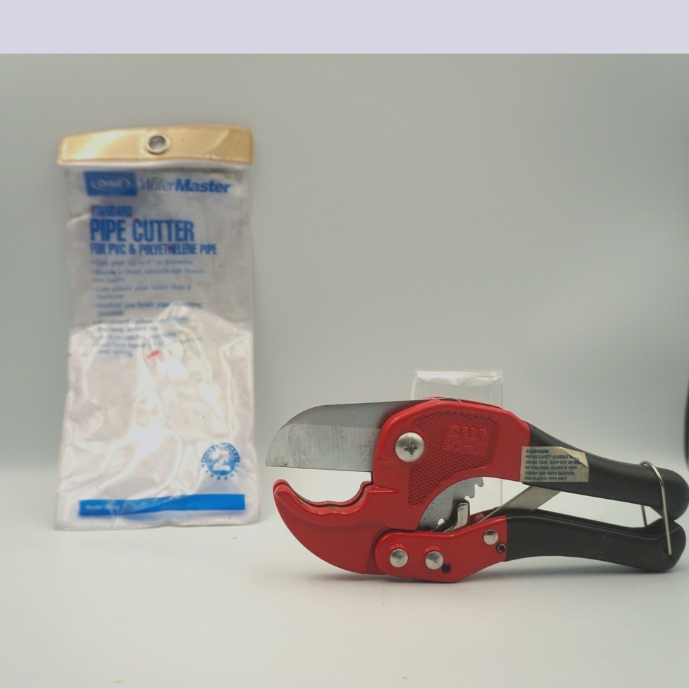 Orbit WaterMaster Pipe Cutter 1 Inch PVC Polyethylene Ratchet Tool 26085